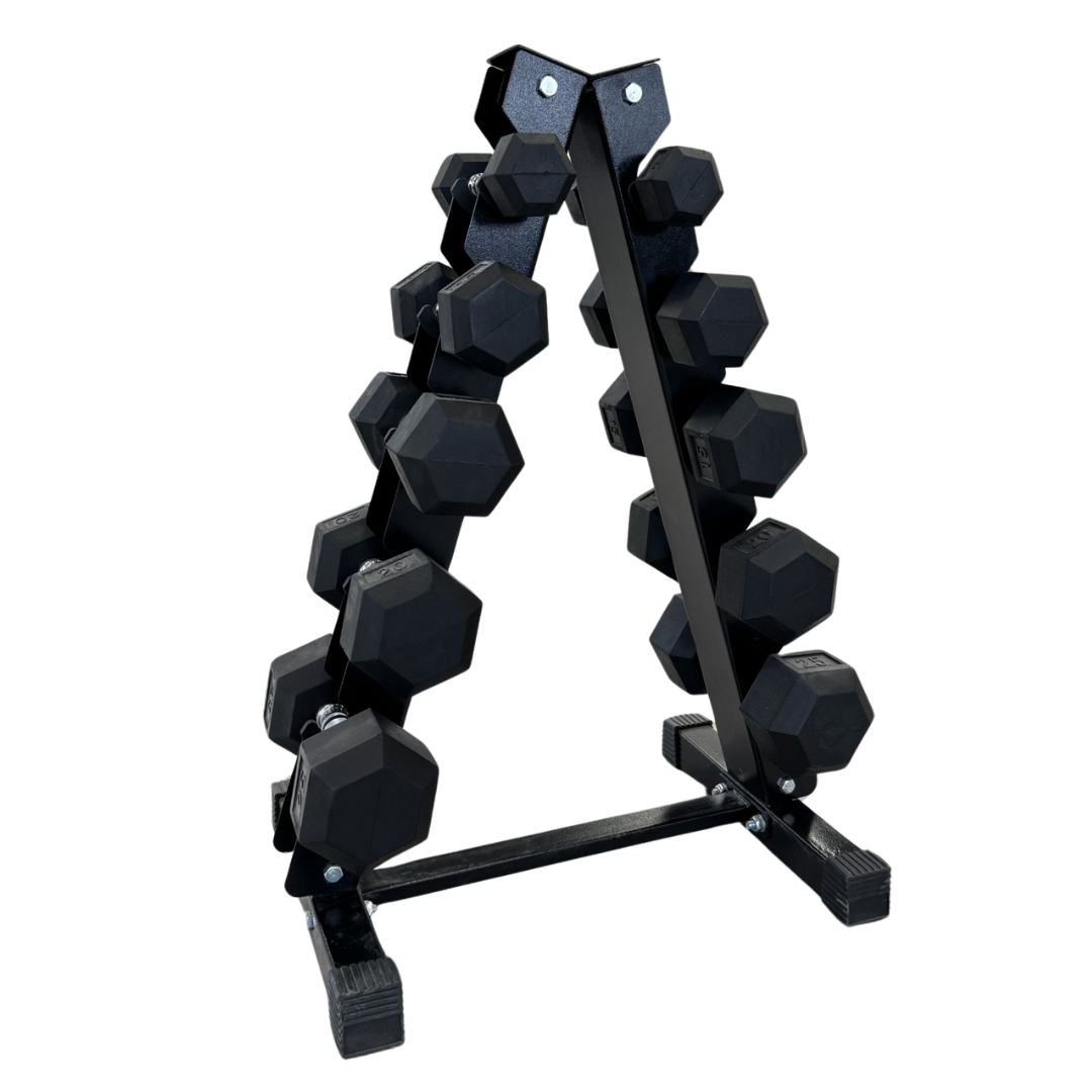 Ensemble: 5-25lb Haltères avec Rack – Lion Fitness