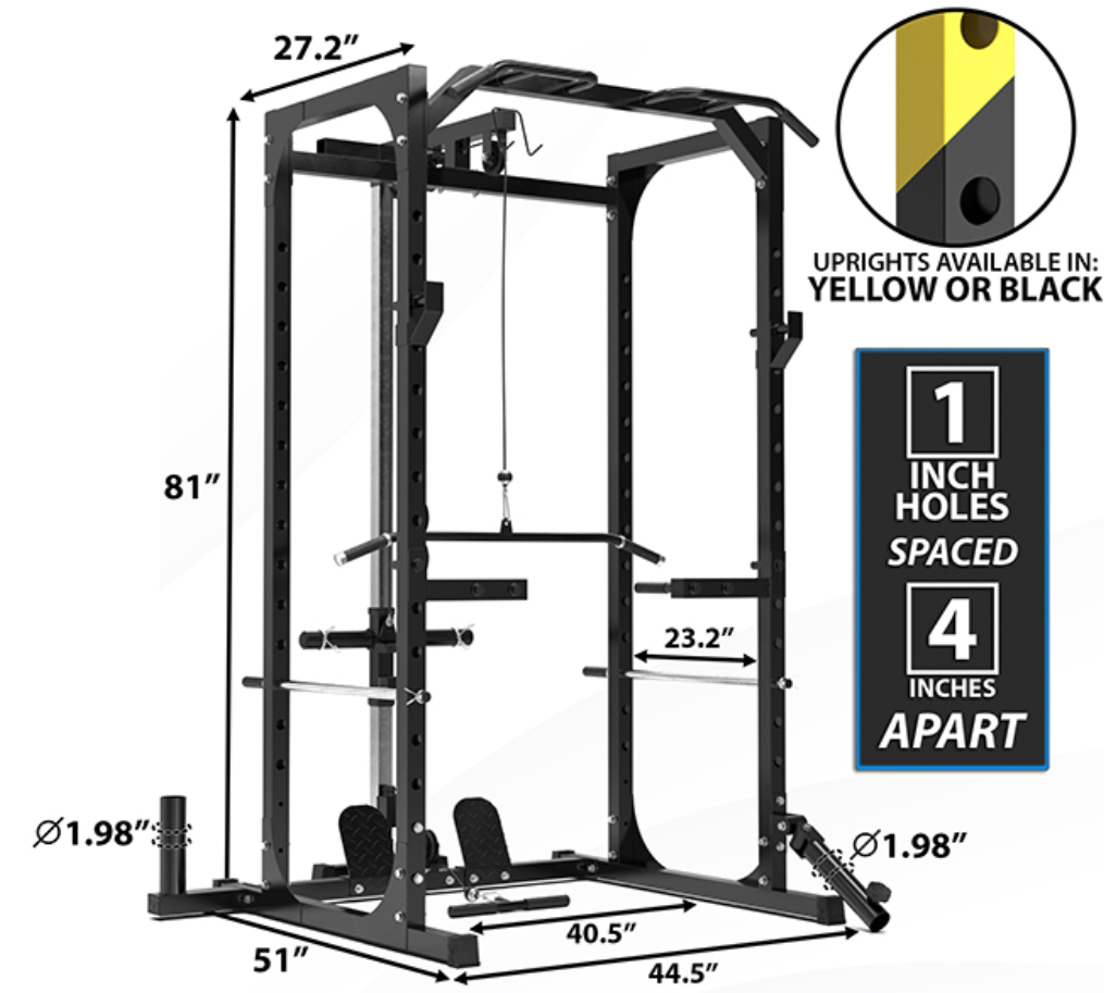 Power rack with high low pulley sale